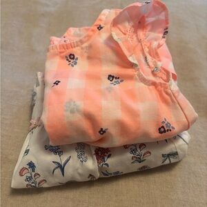 Charming Floral Romper 6 months - White and Red